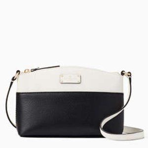 Kate Spade Grove Street Millie Crossbody Colorblock Black White Belted Strap EUC